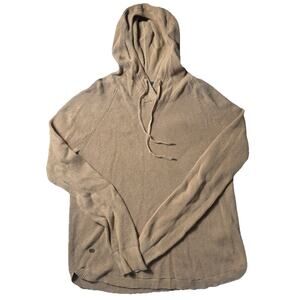 Lauren Ralph Lauren LRL Women's Hooded Sweater Waffle Knit Tan